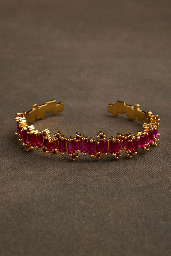 RAEL pink crystal gold bangle