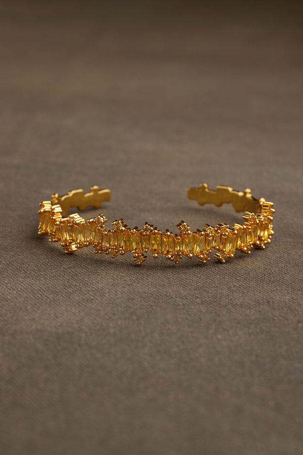 RAEL yellow crystal gold bangle