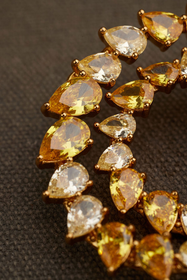 ZIZA yellow crystal gold details